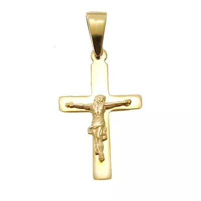 9ct Gold Crucifix Cross Pendant With Jewellery Gift Box • £99.99