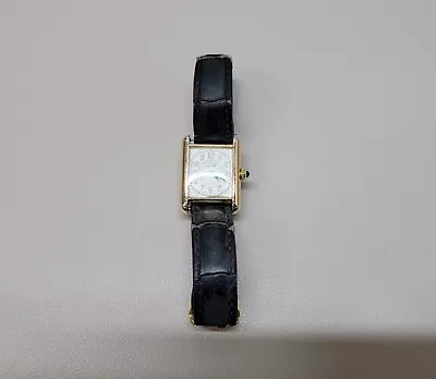 Must De Cartier Argent 925 Tank 2415 Quartz Ladies Watch • $1499.99