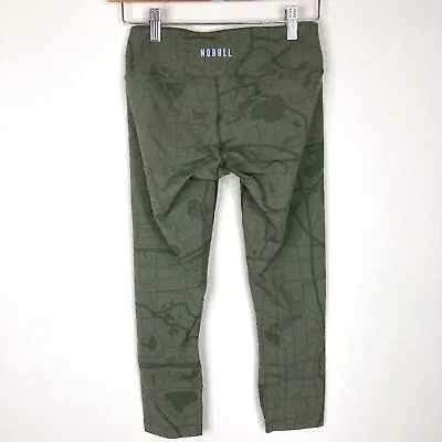 NOBULL Leggings Women's Small Olive Green Cropped Madison Map Gym Athletic • $27.99