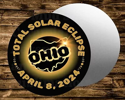 Ohio Solar Eclipse April 8 2024  Round Sign Wreaths Crafts & Miniatures • $2.06