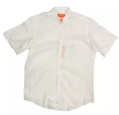 Inserch SS716-02 Short Sleeve Linen Shirt White • $71.99