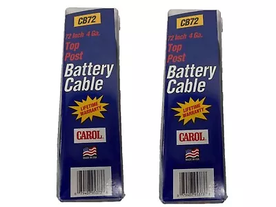 BATTERY CABLE (2 PACK) 4 GA Black 72  2 PACK Top Post Universal  USA • $18.99