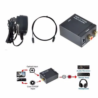 Digital To Analog Audio Converter Optical/Coaxial In Headphone/Speaker RCA Out • $19.49