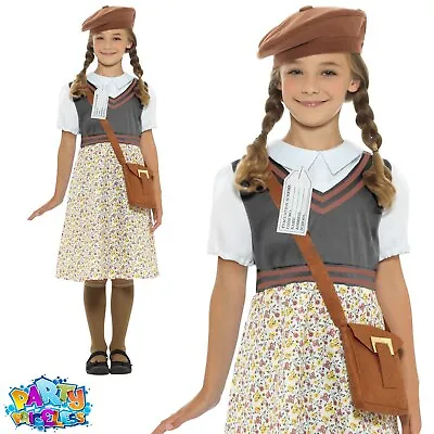 £20.99 • Buy Kids Girls 1940s School Girl Costume WW2 World Book Week Day Fancy Dress Outfit