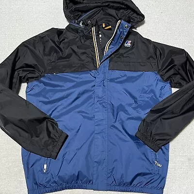 K-Way Rain Jacket Windbreaker Jacket Navy Blue Size XL Kayway Excellent Cond • $33