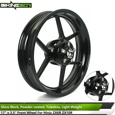 Gloss Black 17 X 3.5  Front Wheel Rim For Kawasaki Ninja ZX6R 05-19 ZX10R 06-10 • $139.99