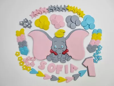 Dumbo Cake Topper Personalised. Edible Dumbo Cake Decorations Boy Girl Large. • £16