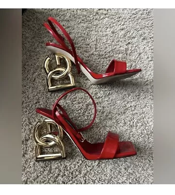 Dolce & Gabbana Logo-Heel Leather Ankle-Strap Sandals  • $500