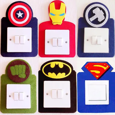 £4.99 • Buy Super Cool Marvel Iron Man, Captain America, Batman...Light Switch Wall Sticker