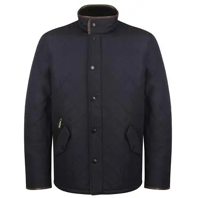 Barbour MQU0281 International Mens Powell Quilted Jacket In Navy Sizes S - 3XL • £125.99