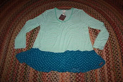 Matilda Jane Size Medium M Stripe Dot Ruffle Tunic Top Shirt Women's Clothes NWT • $21.99