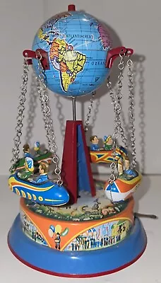 Vintage Globe Carousel Litho Tin Toy Made In Germany WORKS! No Box • $32.99