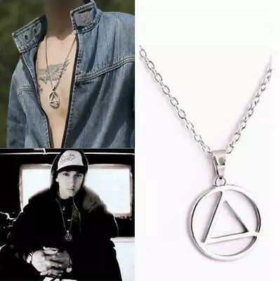 Music Eminem The Best Rapper Grammy Triangle Circle Chain Rock Pop Necklace Men • £3.91