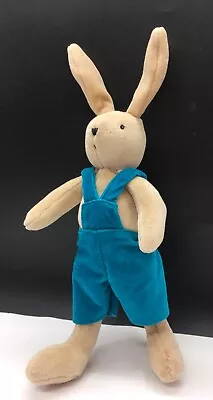 Moulin Roty French Bunny Rabbit Plush Soft Stuffed Animal Doll In Blue Overalls • $16