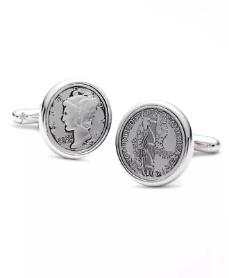 Brooks Brothers Replica Mercury Dime Silver Tone Bullet Cuff Links Set 8133-5 • $106.59