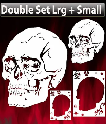 Skull 9 Airbrush Stencil Large Small Or Double Set Spray Vision Template • $16.98