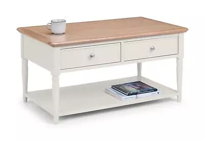 2-Drawers Coffee Table Living Room Furniture Limed Oak/Grey Finish • £358.99