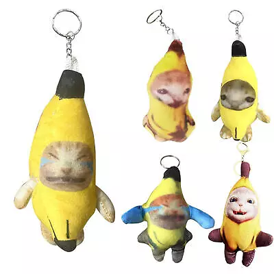 Banana Cat Plush Funny Keychain Pendant Cute Crying Banana Cats Pendant Keyring • $9.60