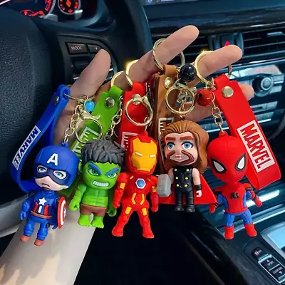£4.75 • Buy Marvel Avengers 3D Keychain Key Ring Bag Accessory Spider-Man Iron Man Hulk Thor