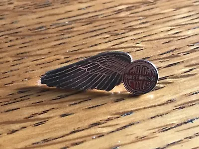 Vintage Small Silver Tone Harley Davidson One Single Wing Pin   • $4.95