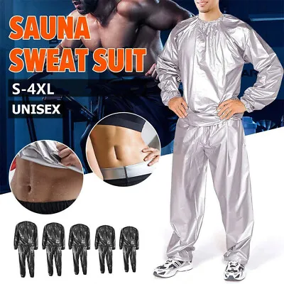 $22.99 • Buy Hot Duty Sweat Sauna Suit Fitness Loss Weight Exercise Training Gym Tracksuit AU