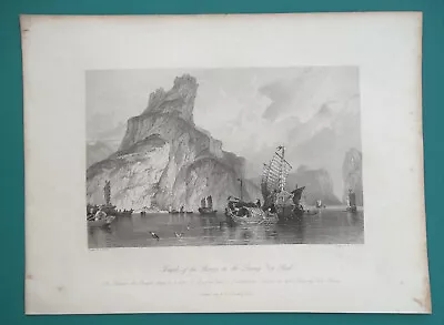 CHINA Subterranean Rock Temple Of Bonzes - 1841 Antique Print T. Allom • $34.95