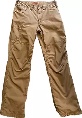 L.L.Bean Men's Riverton Lined Pants Brown With Orange Lining 33/34 Hiking Pants • $40