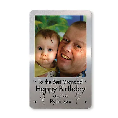 Happy Birthday Grandad PERSONALISED Photo Wallet Card Insert Gift For Him • £4.99