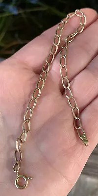 Solid 9ct Rose Gold Bracelet Chain. Vintage 1970's. 4.1 Grams. Scrap Or Wear. • $105.24