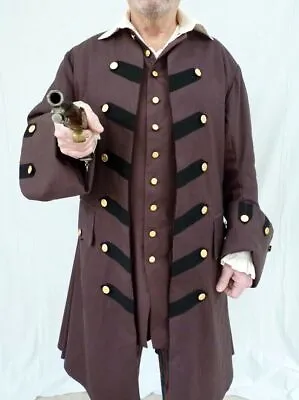 New Mary Read Pirate Coat Dark Brown Wool Men Steampunk Coat • $189.54