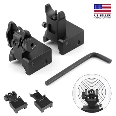 Tactical Fold Back Up Iron Sight Flip Up Sights Set Front & Rear Picatinny Rail • $17.99