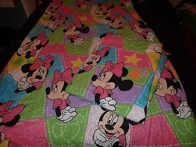 Vintage 1980's Disney Minnie Mouse Twin Bed Flannel Flat & Fitted Sheet • $16.95