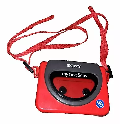 Vtg Sony Red My First Walkman Cassette Tape Player WM-3000 W/Strap Not Working • $29.99