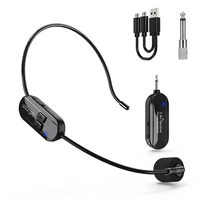 2.4G Wireless Microphone Headset Mic 50M Range For-Speaker-Voice-Teaching-Yoga • £24.80