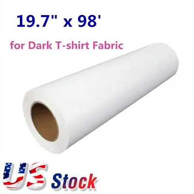 USA 19.7  X 98' Roll Eco-Solvent Printable Heat Transfer Vinyl White Color • $130.05