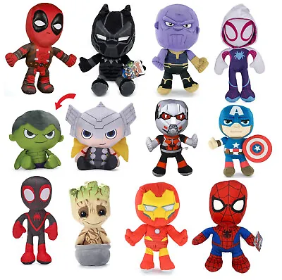 New Official 10  12  Marvel Avengers Plush Soft Toy End Game Spiderman Deadpool • £10.99