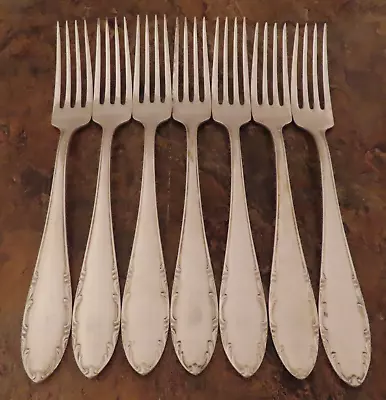 Gowe 90 Germany 7 Dinner Forks Rostfrei Vintage Silverplate Flatware Lot B • $47.95