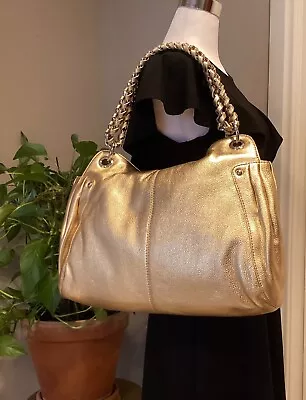 Oroton Costa Large Gold Leather Tote - NWT • $240