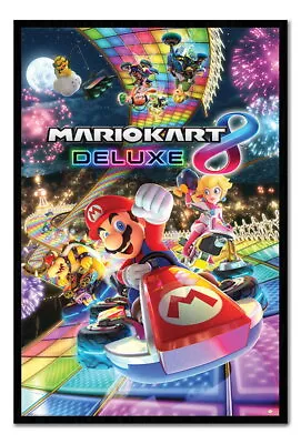 89673 Mario Kart 8 Deluxe Cork Pin With Pins Wall Print Poster AU • $40.65