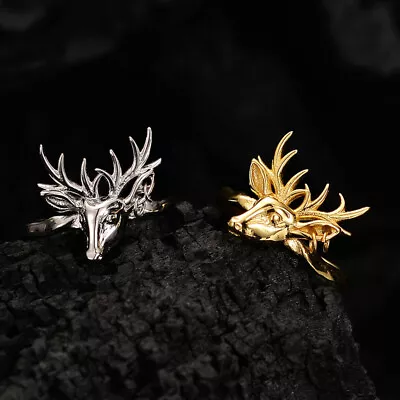 Women's Elk Ring Ins Style 925 Silver Adjustable Ring • $26.99