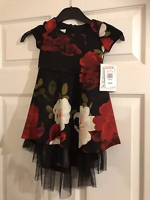 £19.99 • Buy Bonnie Jean Girls Dress Red Rose High Low Party Dress Age 2T RRP $74
