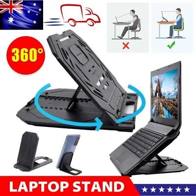 $19.85 • Buy 2in1 Ergonomic Adjustable Laptop Stand Portable Home Desk Riser Holder Tray AU