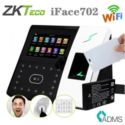 £228.89 • Buy ZKTeco IFace702 Face Biometric Fingerprint Recognition Time Clock Access Control