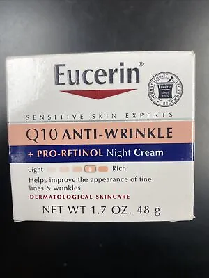 Eucerin Q10 Anti-Wrinkle Face Night Cream Unscented 1.7 Ounce • $15.99