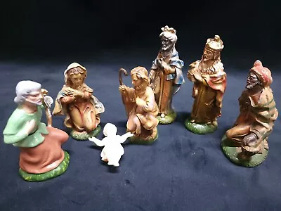 Vintage Nativity Set Christmas Manger Scene 7 Pc Figurines Made In Italy Italian • $33.71