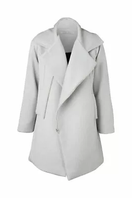 VIKTORIA & WOODS Sz 1 Optimus Wool Coat Jacket Trench Grey Zipper Long Lined • $95