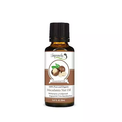 Macadamia Nut Oil | Essential Oil 100% Pure Organic  Massage Hair And Skin 20ML • £3.95