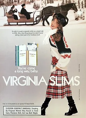 1987 VIRGINIA SLIMS You've Come A Long Way Baby Vintage PRINT AD • $9.95