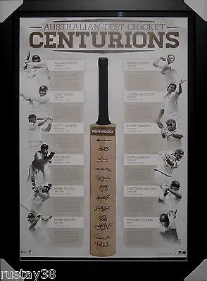 $2995 • Buy Australian Test Cricket Centurions Signed Framed Limited Bat Warne Waugh Clarke