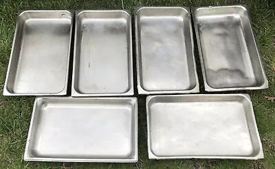 LOT Of 6 Stainless Steel Full Size 2.5'' Deep Steam Table Pans Hotel Buffet A • $34.99